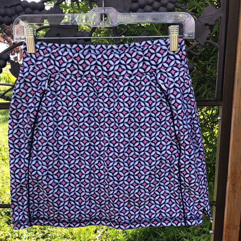Talbots T by Talbots pink and black print tennis or exercise skirt size P